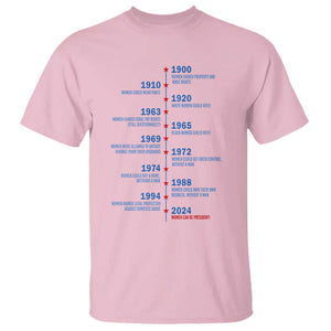 Harris Support Feminist Women Rights US History T Shirt 2024 Women Can Be President TS09 Light Pink Print Your Wear