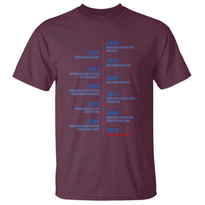 Harris Support Feminist Women Rights US History T Shirt 2024 Women Can Be President TS09 Maroon Print Your Wear