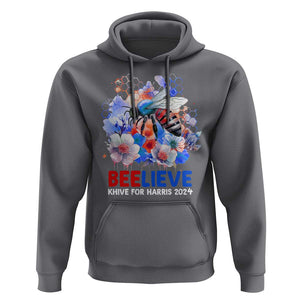 Believe Khive For Harris 2024 Hoodie Bee American Flag TS09 Charcoal Print Your Wear