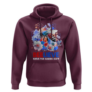 Believe Khive For Harris 2024 Hoodie Bee American Flag TS09 Maroon Print Your Wear