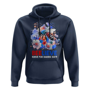 Believe Khive For Harris 2024 Hoodie Bee American Flag TS09 Navy Print Your Wear