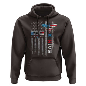 KHive Kamala 2024 Hoodie American Flag White House Bee Harris Support TS09 Dark Chocolate Print Your Wear