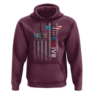 KHive Kamala 2024 Hoodie American Flag White House Bee Harris Support TS09 Maroon Print Your Wear