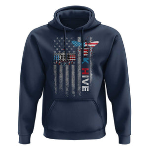 KHive Kamala 2024 Hoodie American Flag White House Bee Harris Support TS09 Navy Print Your Wear