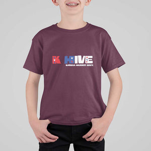 KHive Kamala 2024 T Shirt For Kid Harris Support US President Election TS09 Maroon Print Your Wear