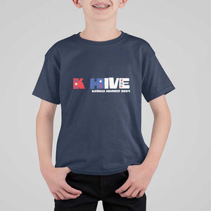 KHive Kamala 2024 T Shirt For Kid Harris Support US President Election TS09 Navy Print Your Wear