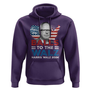 Tim Walz 2024 Hoodie Balls To The Walz Kamala Support American Flag TS09 Purple Print Your Wear