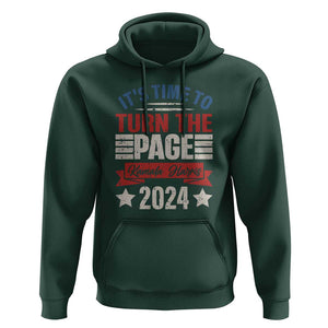 Kamala 2024 Hoodie It's Time To Turn The Page Harris President Debate TS09 Dark Forest Green Print Your Wear