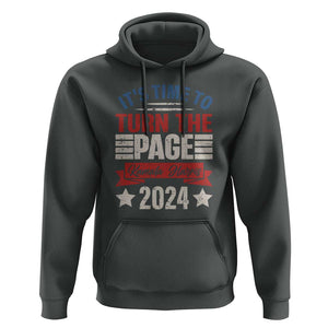 Kamala 2024 Hoodie It's Time To Turn The Page Harris President Debate TS09 Dark Heather Print Your Wear