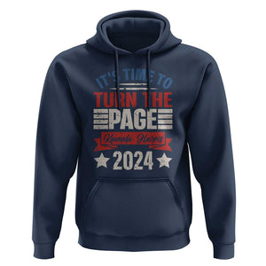 Kamala 2024 Hoodie It's Time To Turn The Page Harris President Debate TS09 Navy Print Your Wear