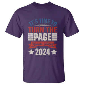 Kamala 2024 T Shirt It's Time To Turn The Page Harris President Debate TS09 Purple Print Your Wear