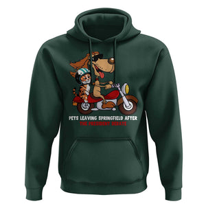President Debate 2024 Hoodie Funny Pets Leaving Town TS09 Dark Forest Green Print Your Wear