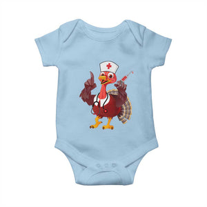 Turkey Nurse Thanksgiving Stethoscope Syringe Baby Onesie TS09 Light Blue Print Your Wear