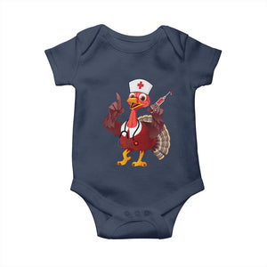 Turkey Nurse Thanksgiving Stethoscope Syringe Baby Onesie TS09 Navy Print Your Wear