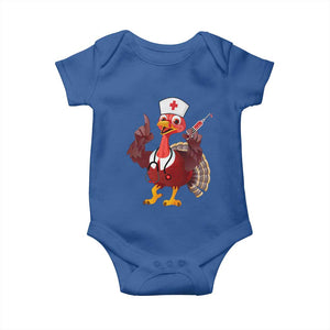 Turkey Nurse Thanksgiving Stethoscope Syringe Baby Onesie TS09 Royal Blue Print Your Wear