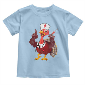 Turkey Nurse Thanksgiving Stethoscope Syringe Baby Shirt TS09 Light Blue Print Your Wear