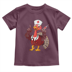 Turkey Nurse Thanksgiving Stethoscope Syringe Baby Shirt TS09 Maroon Print Your Wear