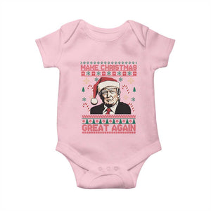 Funny Christmas Trump Baby Onesie Make Christmas Great Again TS09 Light Pink Print Your Wear