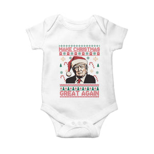 Funny Christmas Trump Baby Onesie Make Christmas Great Again TS09 White Print Your Wear