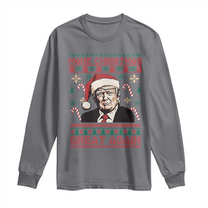 Funny Christmas Trump Long Sleeve Shirt Make Christmas Great Again TS09 Charcoal Print Your Wear