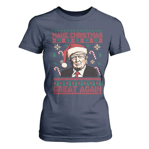 Funny Christmas Trump T Shirt For Women Make Christmas Great Again TS09 Navy Print Your Wear