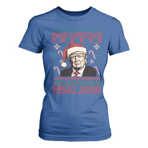 Funny Christmas Trump T Shirt For Women Make Christmas Great Again TS09 Royal Blue Print Your Wear