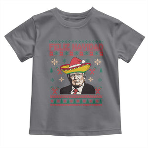 Funny Mexico Christmas Trump Baby Shirt Feliz Navidad Mexican Sombrero Santa TS09 Charcoal Print Your Wear