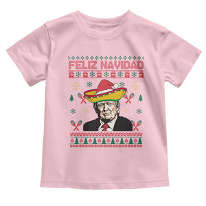 Funny Mexico Christmas Trump Baby Shirt Feliz Navidad Mexican Sombrero Santa TS09 Light Pink Print Your Wear