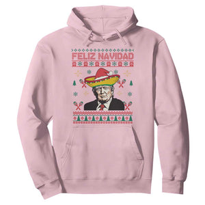 Funny Mexico Christmas Trump Hoodie Feliz Navidad Mexican Sombrero Santa TS09 Light Pink Print Your Wear