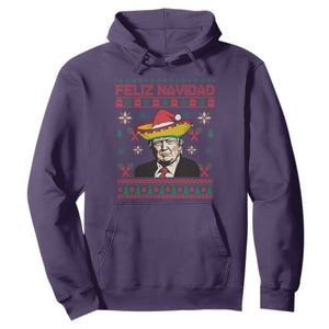 Funny Mexico Christmas Trump Hoodie Feliz Navidad Mexican Sombrero Santa TS09 Purple Print Your Wear