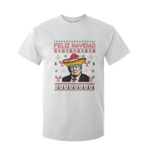 Funny Mexico Christmas Trump T Shirt For Kid Feliz Navidad Mexican Sombrero Santa TS09 White Print Your Wear