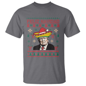 Funny Mexico Christmas Trump T Shirt Feliz Navidad Mexican Sombrero Santa TS09 Charcoal Print Your Wear