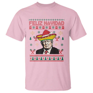 Funny Mexico Christmas Trump T Shirt Feliz Navidad Mexican Sombrero Santa TS09 Light Pink Print Your Wear