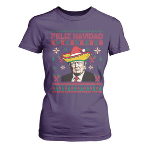 Funny Mexico Christmas Trump T Shirt For Women Feliz Navidad Mexican Sombrero Santa TS09 Purple Print Your Wear