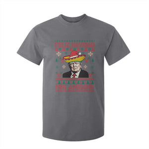 Funny Mexico Christmas Trump T Shirt For Kid Feliz Navidad Mis Amigosi Mexican Sombrero Santa TS09 Charcoal Print Your Wear