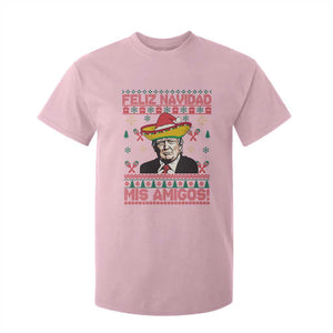 Funny Mexico Christmas Trump T Shirt For Kid Feliz Navidad Mis Amigosi Mexican Sombrero Santa TS09 Light Pink Print Your Wear