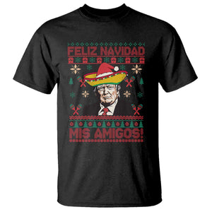 Funny Mexico Christmas Trump T Shirt Feliz Navidad Mis Amigosi Mexican Sombrero Santa TS09 Black Print Your Wear