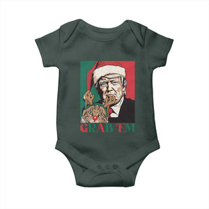 Funny Christmas Trump Baby Onesie Grab 'em Trump Hug Reindeer Cat TS09 Print Your Wear