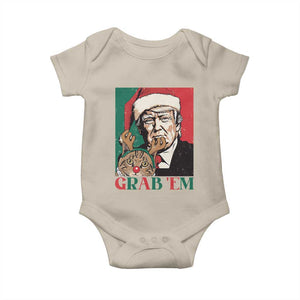 Funny Christmas Trump Baby Onesie Grab 'em Trump Hug Reindeer Cat TS09 Sand Print Your Wear