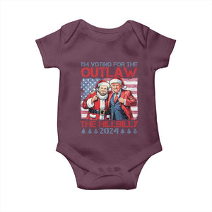 Christmas Trump Vance 2024 Baby Onesie I Voting For The Outlaw and The Hillbilly TS09 Maroon Print Your Wear