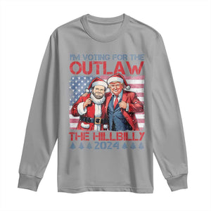 Christmas Trump Vance 2024 Long Sleeve Shirt I Voting For The Outlaw and The Hillbilly TS09 Sport Gray Print Your Wear