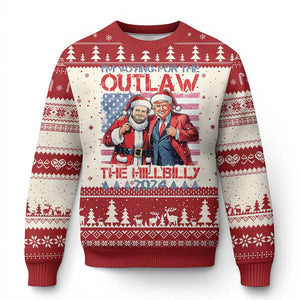 Xmas Trump Vance 2024 Ugly Christmas Sweater I Voting For The Outlaw and The Hillbilly TS09 Red Print Your Wear