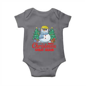 Make Christmas Great Again Baby Onesie Funny Trump Snowman Xmas TS09 Charcoal Print Your Wear