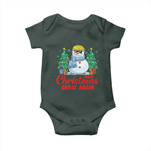 Make Christmas Great Again Baby Onesie Funny Trump Snowman Xmas TS09 Print Your Wear