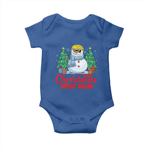 Make Christmas Great Again Baby Onesie Funny Trump Snowman Xmas TS09 Royal Blue Print Your Wear
