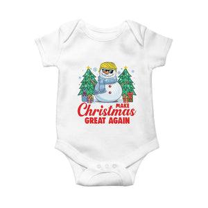 Make Christmas Great Again Baby Onesie Funny Trump Snowman Xmas TS09 White Print Your Wear