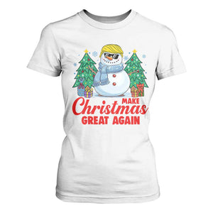Make Christmas Great Again T Shirt For Women Funny Trump Snowman Xmas TS09 White Print Your Wear
