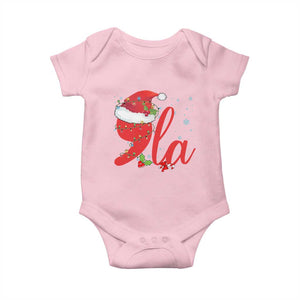 Funny Christmas Kamala Baby Onesie Comma La Harris Santa Hat TS09 Light Pink Print Your Wear