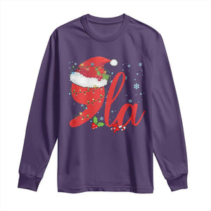Funny Christmas Kamala Long Sleeve Shirt Comma La Harris Santa Hat TS09 Purple Print Your Wear