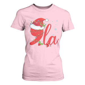Funny Christmas Kamala T Shirt For Women Comma La Harris Santa Hat TS09 Light Pink Print Your Wear